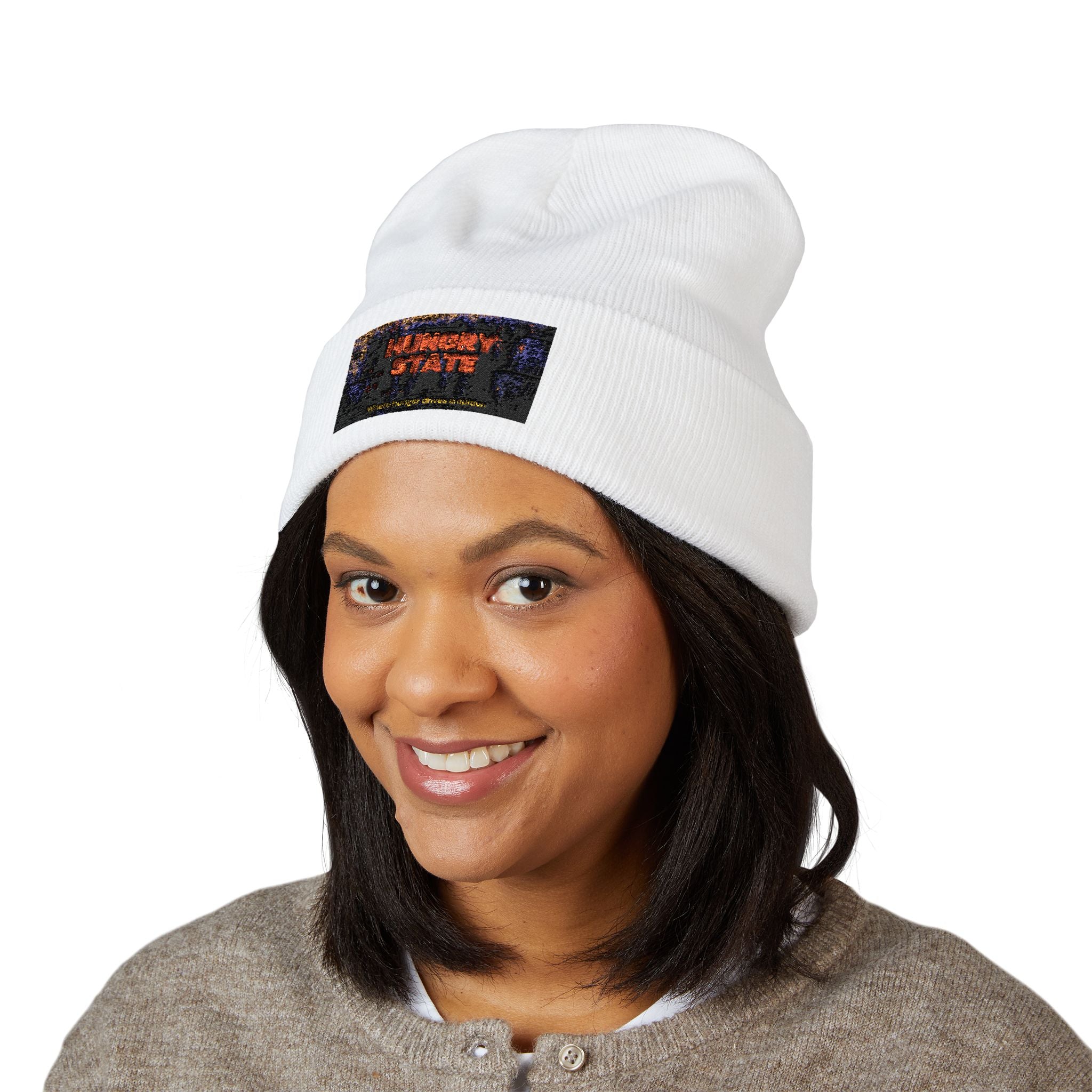 Embroidered 'Midnight State' Cuffed Beanie — Cozy Winter Knit Hat